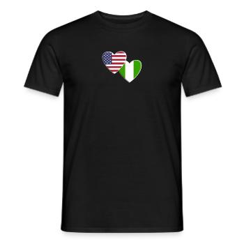 États-Unis Américain Nigeria Nigérian Afrique Drapeau - T-shirt homme - noir - Devant - AI Model Male 178 light (178cm)