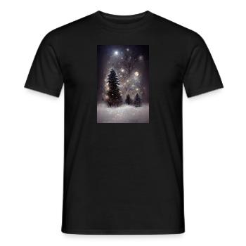 Arbre de Noël peint - T-shirt homme - noir - Devant - AI Model Male 178 light (178cm)