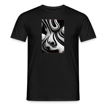 Black and White Liquids - Männer T-Shirt - Schwarz - Vorne - AI Model Male 178 light (178cm)