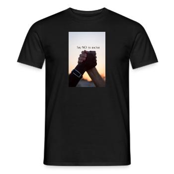Dites NON au racisme - T-shirt homme - noir - Devant - AI Model Male 178 light (178cm)
