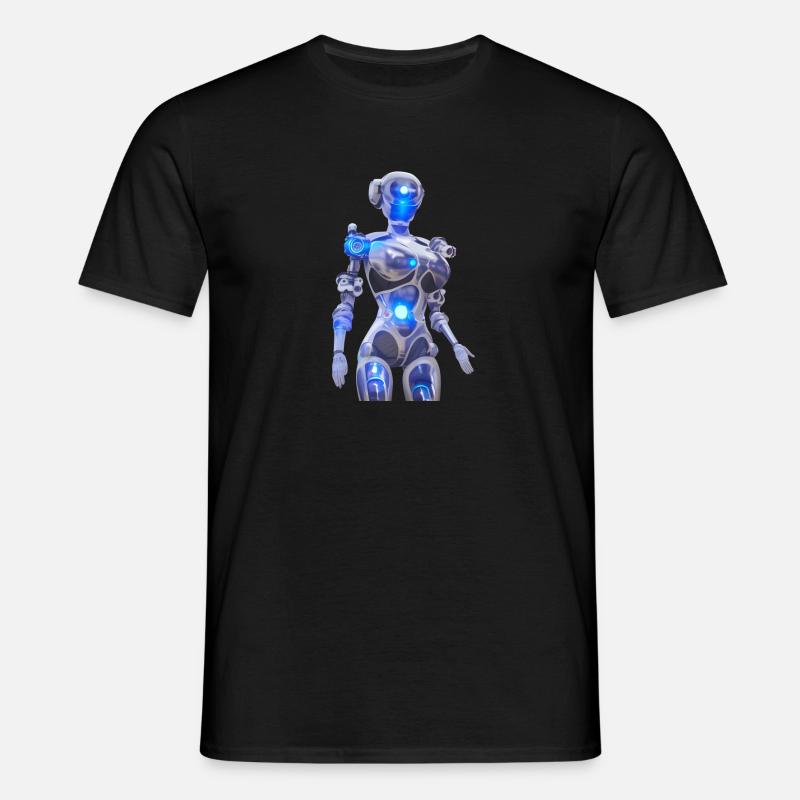 Weiblicher Roboter / Cyborg / Android - Männer T-Shirt - Schwarz