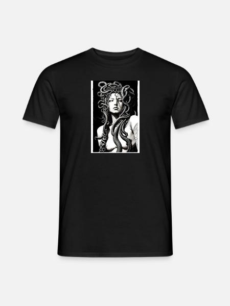 Medusa2 - Männer T-Shirt - Schwarz