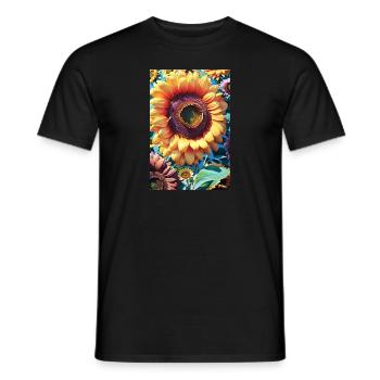 Floral143 - Men's T-Shirt - black - Front - AI Model Male 178 light (178cm)