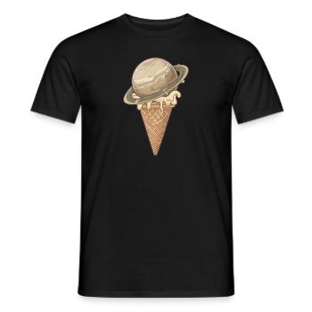 Eis-Planet Saturn - Männer T-Shirt - Schwarz - Vorne - AI Model Male 178 light (178cm)