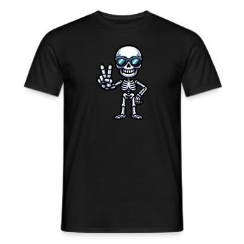 Skeleton Peace Sign - Men's T-Shirt - black - Front - AI Model Male 178 light (178cm)