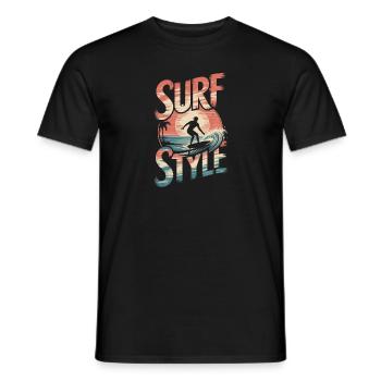 surf style et soleil vintage - T-shirt homme - noir - Devant - AI Model Male 178 light (178cm)
