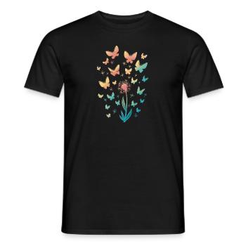 Butterflies Dandelions - Männer T-Shirt - Schwarz - Vorne - AI Model Male 178 light (178cm)
