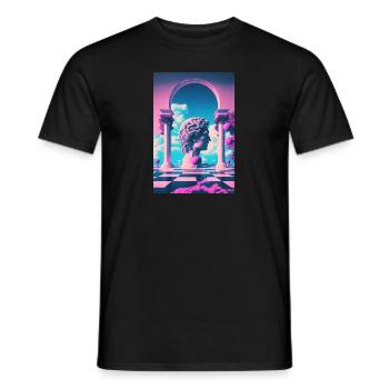 Eine Vaporwave Erkundung von Schönheit und Antike - Männer T-Shirt - Schwarz - Vorne - AI Model Male 178 light (178cm)
