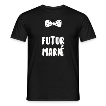 Futur marié - T-shirt homme - noir - Devant - AI Model Male 178 light (178cm)