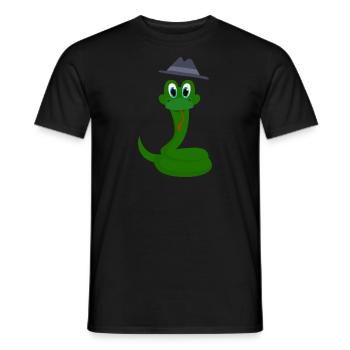 Schlange - Männer T-Shirt - Schwarz - Vorne - AI Model Male 178 light (178cm)