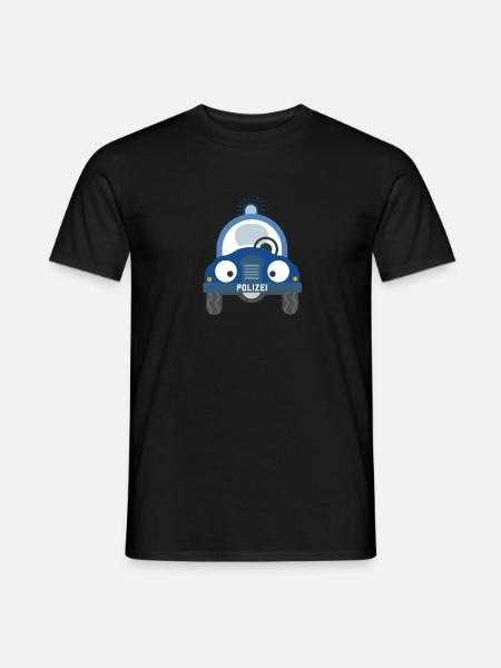Polizeiauto - Männer T-Shirt - Schwarz