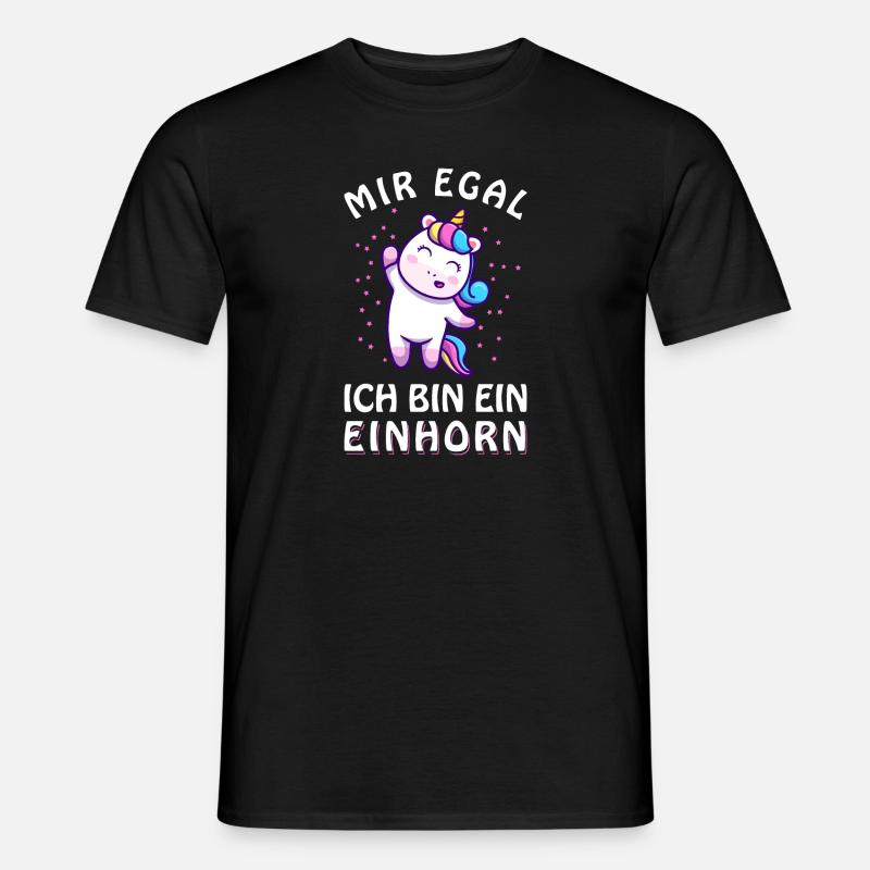 Mir egal ich bin ein Einhorn – Spruch Unicorn - Männer T-Shirt - Schwarz