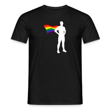 LGBT Flag Superhero Gay CSD Pride Queer - T-shirt homme - noir - Devant - AI Model Male 178 light (178cm)