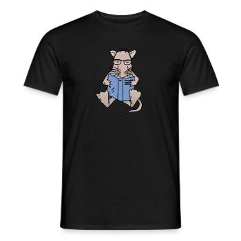 Leseratte (bookworm) - Men's T-Shirt - black - Front - AI Model Male 178 light (178cm)