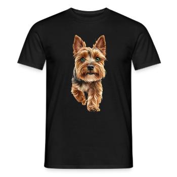 Yorkshire Terrier - Männer T-Shirt - Schwarz - Vorne - AI Model Male 178 light (178cm)