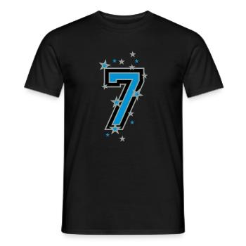 Le nombre sept, et les étoiles 7 - T-shirt homme - noir - Devant - AI Model Male 178 light (178cm)