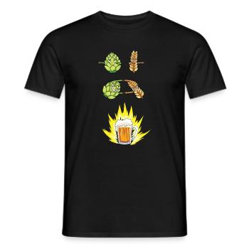 Beer Fusion Hops Malt Anime Manga Beer Drinker - Men's T-Shirt - black - Front - AI Model Male 178 light (178cm)