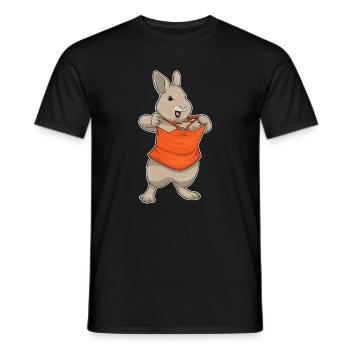 Bunny Bodybuilder Bodybuilding Sport - Men's T-Shirt - black - Front - AI Model Male 178 light (178cm)