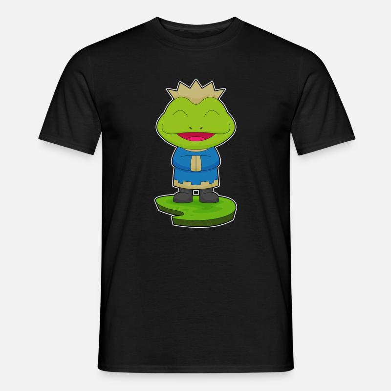 Frosch Krone - Männer T-Shirt - Schwarz