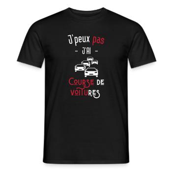 j'peux pas j'ai course de voitures - T-shirt homme - noir - Devant - AI Model Male 178 light (178cm)