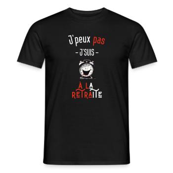J'peux pas j'suis à la retraite - T-shirt homme - noir - Devant - AI Model Male 178 light (178cm)