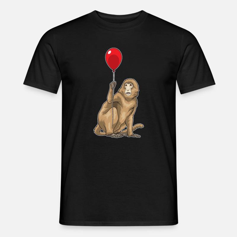 Affe Luftballon - Männer T-Shirt - Schwarz