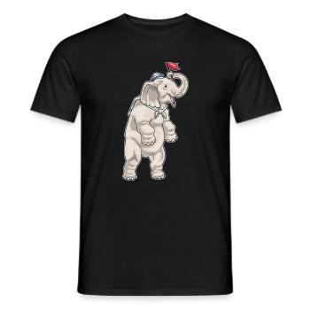 Elefant Seemann Seemansmütze - Männer T-Shirt - Schwarz - Vorne - AI Model Male 178 light (178cm)