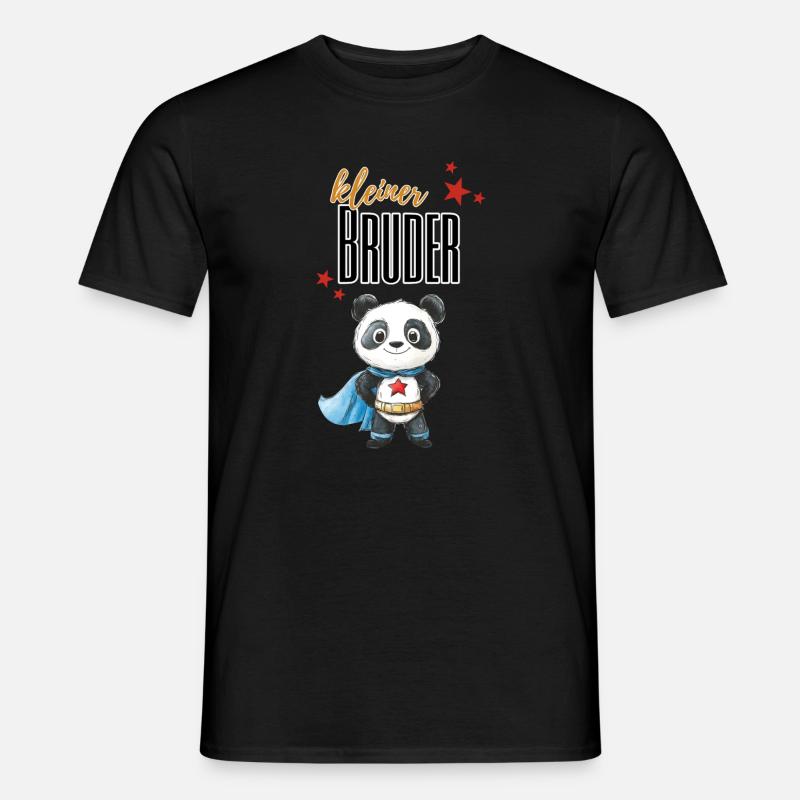 Kleiner Bruder Panda Superheld - Männer T-Shirt - Schwarz