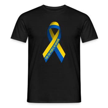 Peace sign for the people of Ukraine - Men's T-Shirt - black - Front - AI Model Male 178 light (178cm)