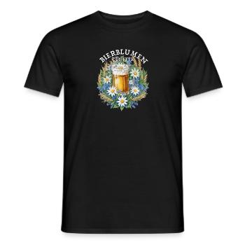 Bierblumen mit Kamille und Korn Barkeeper - Männer T-Shirt - Schwarz - Vorne - AI Model Male 178 light (178cm)