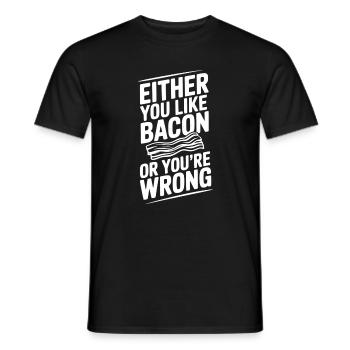 Soit vous aimez le bacon, soit vous avez tort - T-shirt homme - noir - Devant - AI Model Male 178 light (178cm)