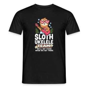 Ukulélé hawaïen Ukulélé Paresseux Paresseux - T-shirt homme - noir - Devant - AI Model Male 178 light (178cm)