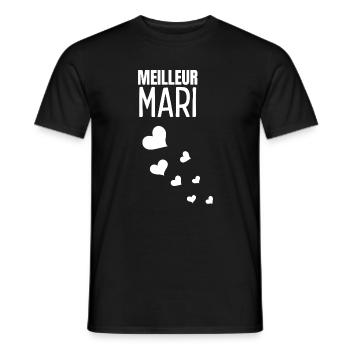 Bester Ehemann Tippfehler und Herzen - Männer T-Shirt - Schwarz - Vorne - AI Model Male 178 light (178cm)