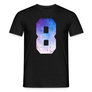 numéro 8 – Cadeau anniversaire 8 ans - T-shirt homme - noir - Devant - AI Model Male 178 light (178cm)