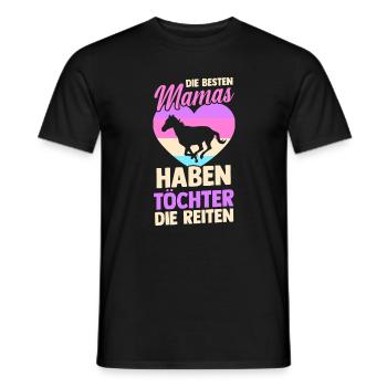 Reiten Mama Mutter Pferdeliebhaber Reiterhof Pferd - Männer T-Shirt - Schwarz - Vorne - AI Model Male 178 light (178cm)
