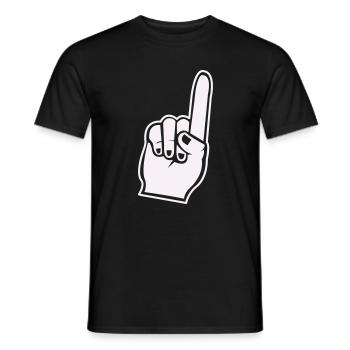 Fan Hand Index Finger Icon - Men's T-Shirt - black - Front - AI Model Male 178 light (178cm)