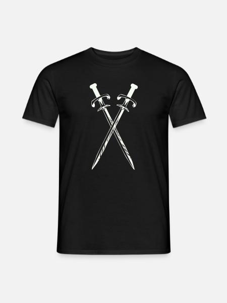 Zwei Schwerter im Cross-Design - Männer T-Shirt - Schwarz
