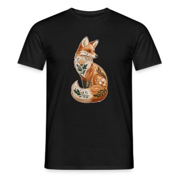 Fox decorative - Men's T-Shirt - black - Front - AI Model Male 178 light (178cm)