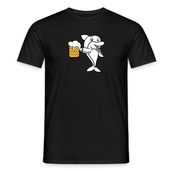 anstoßen bier feiern saufen trinken al - Männer T-Shirt - Schwarz - Vorne - AI Model Male 178 light (178cm)