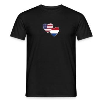 États-Unis Américain Pays-Bas Drapeau néerlandais Patriotique - T-shirt homme - noir - Devant - AI Model Male 178 light (178cm)