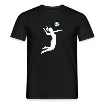 Joueuse de volley ball femme silhouette smash - T-shirt homme - noir - Devant - AI Model Male 178 light (178cm)