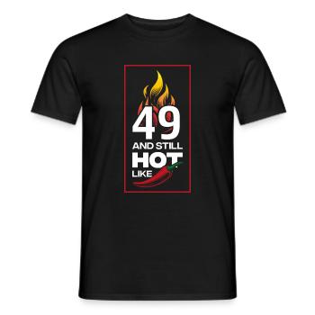 49. Geburtstag and still hot - Männer T-Shirt - Schwarz - Vorne - AI Model Male 178 light (178cm)