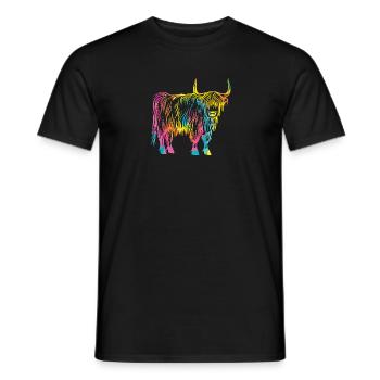 Bovins vaches Bovins Highland - T-shirt homme - noir - Devant - AI Model Male 178 light (178cm)