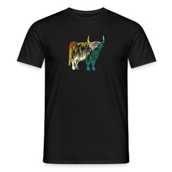 Bovins vaches Bovins Highland - T-shirt homme - noir - Devant - AI Model Male 178 light (178cm)
