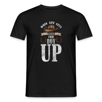 Country Sheriff Dressur Westernreiten - Männer T-Shirt - Schwarz - Vorne - AI Model Male 178 light (178cm)