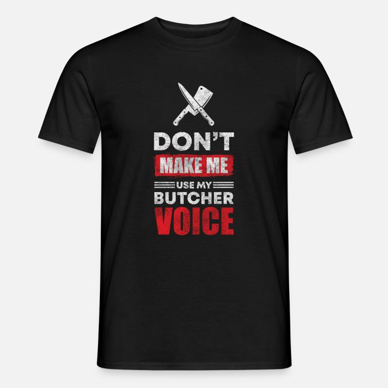 Schlachter Fleischerei Wurst - Männer T-Shirt - Schwarz