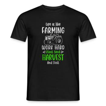 Landwirt Feldarbeiter Trecker Farmer - Männer T-Shirt - Schwarz - Vorne - AI Model Male 178 light (178cm)