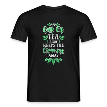 Tea Drinker Recreation Drink - Men's T-Shirt - black - Front - AI Model Male 178 light (178cm)