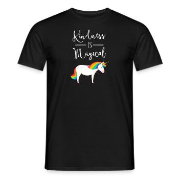 Kindness Is Magical Unicorn Saying - Men's T-Shirt - black - Front - AI Model Male 178 light (178cm)