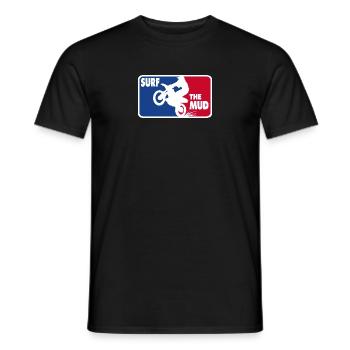 Surf the Mud - for bikers - Men's T-Shirt - black - Front - AI Model Male 178 light (178cm)